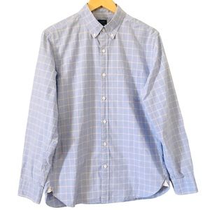 J.Crew Blue Plaid Button Down Long Sleeves Casual Shirts M. Made in Mauritius.